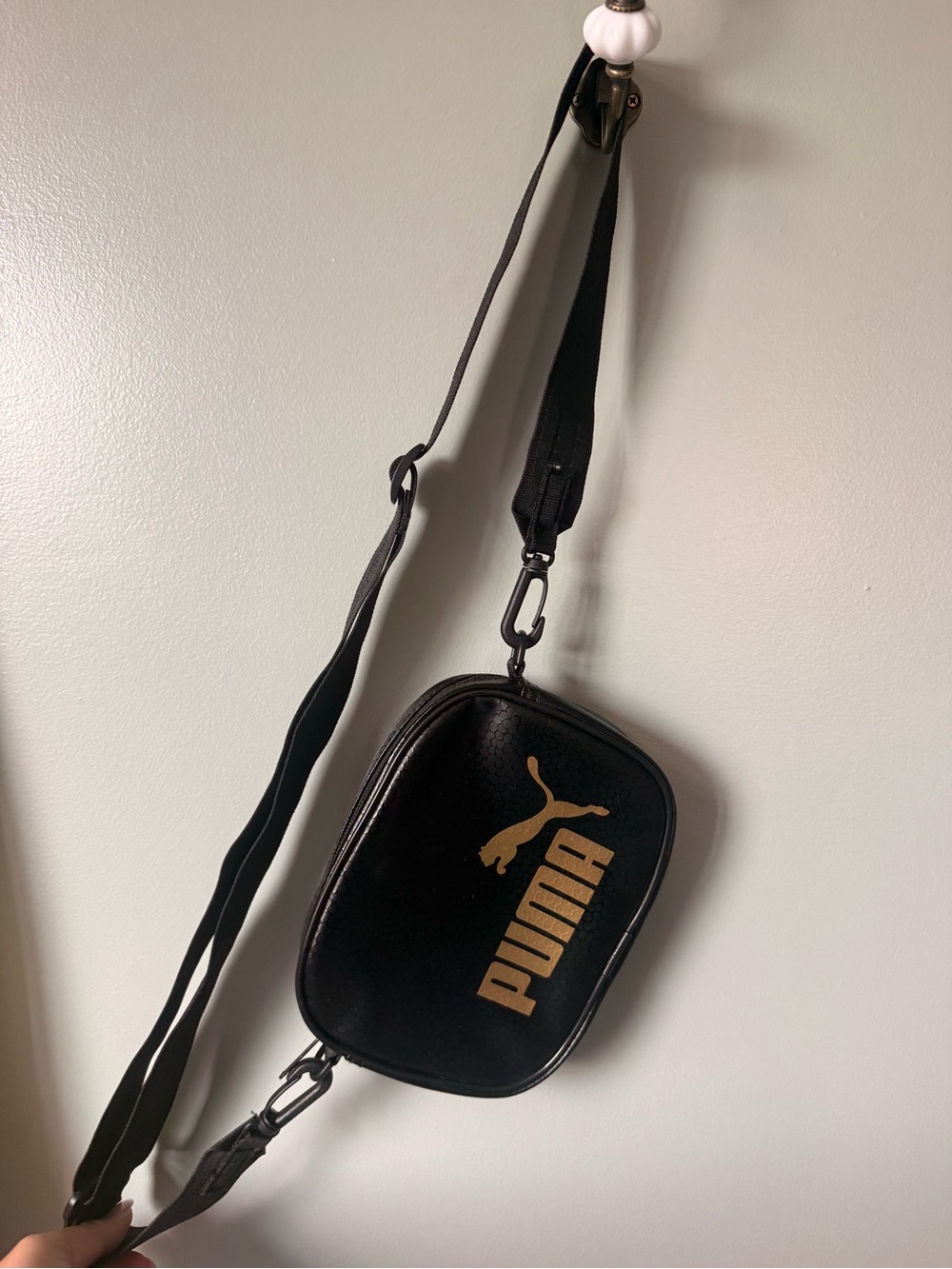 Puma Black Crossbody Belt Bag with Gold Logo- Men’s or Women’s